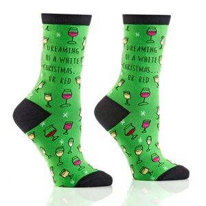 Yo Sox Christmas Sock " Dreaming of a White Christmas or Red " New with Tags